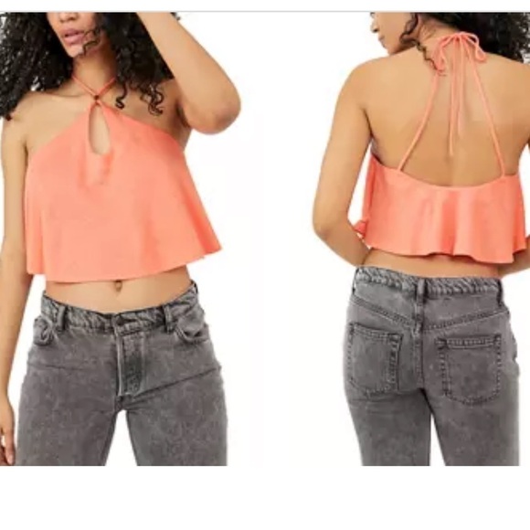 Free People Tops - Free People Long Weekend Linen Knitted Halter Tank Top